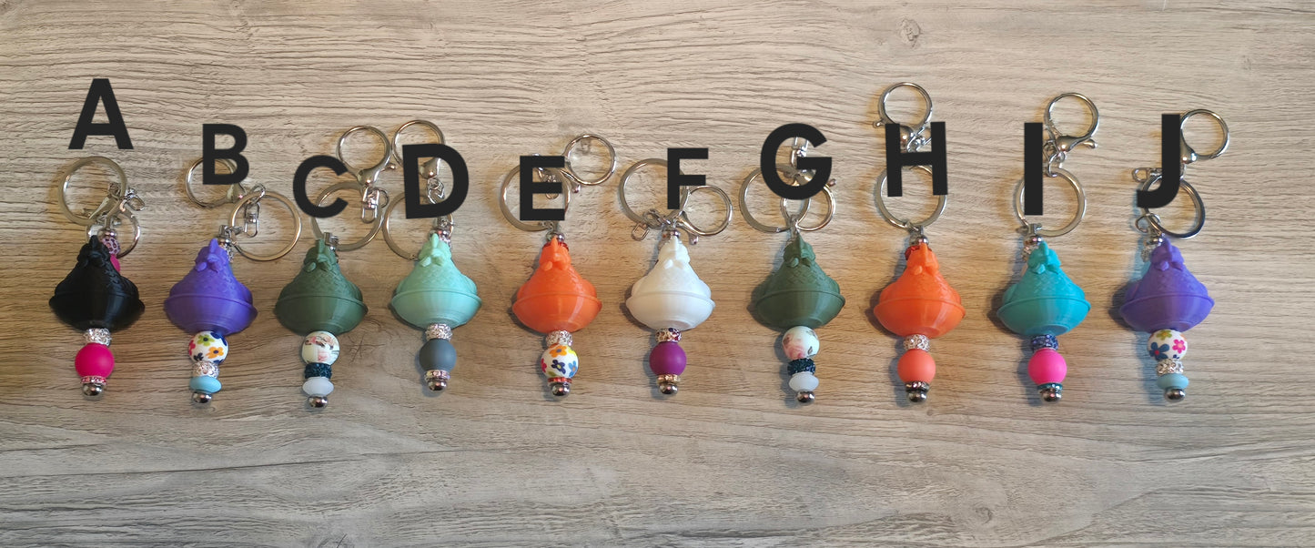 Hen beaded keychains