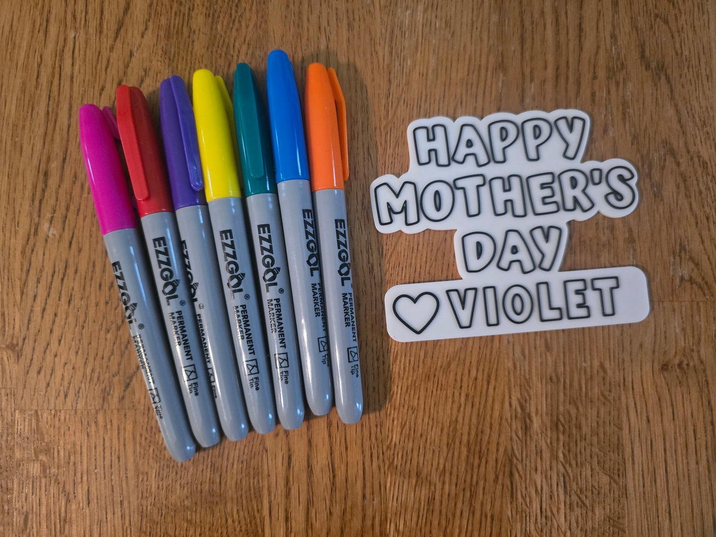 3D printed Happy Mother's Day permanent marker kit personalized
