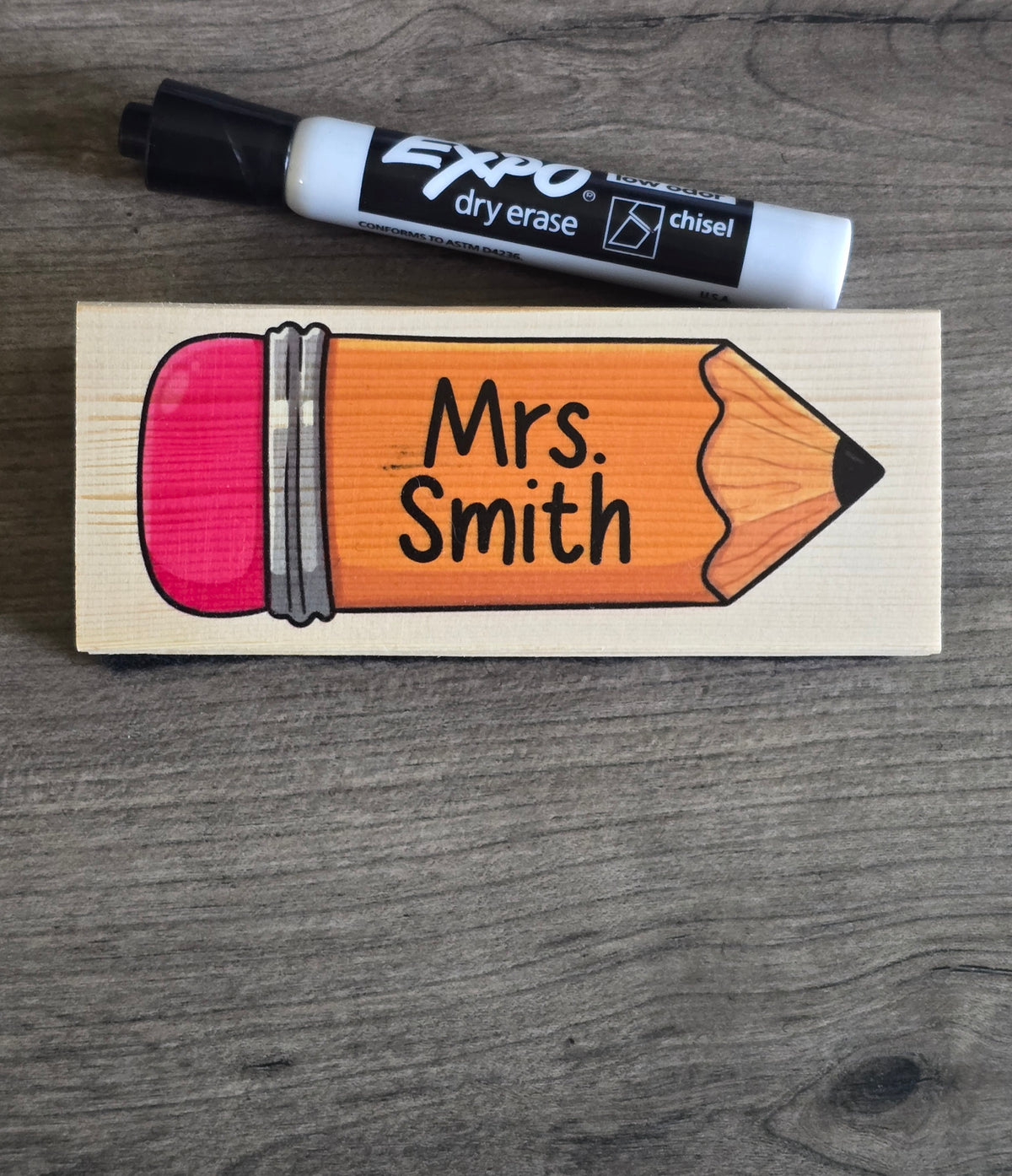 UV printed Teacher Eraser pencil theme Personalized