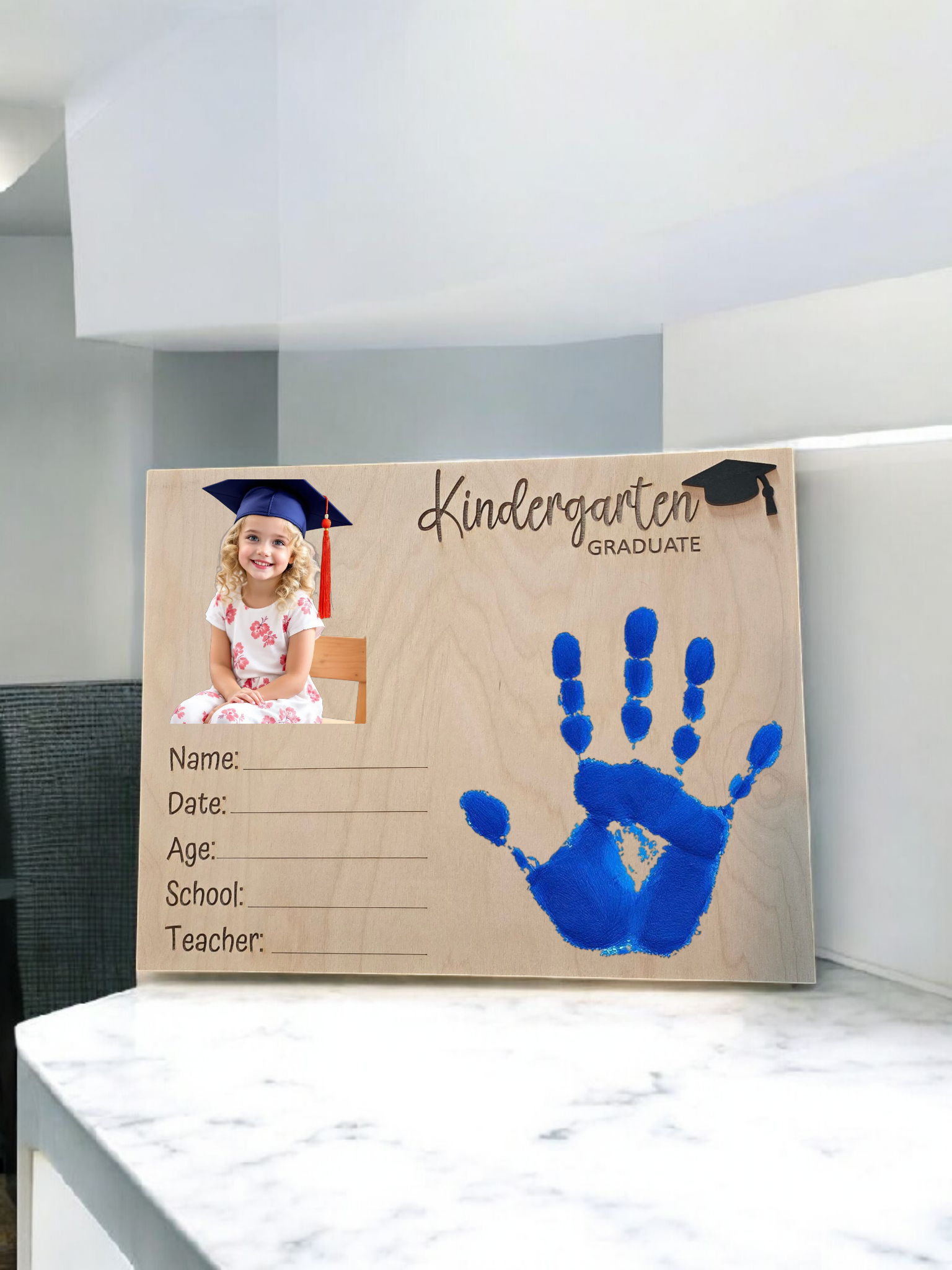 Paper Boad Grad Graduation Board picture and handprint personalized for grade ...