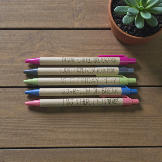 Cardboard work pens set of 5