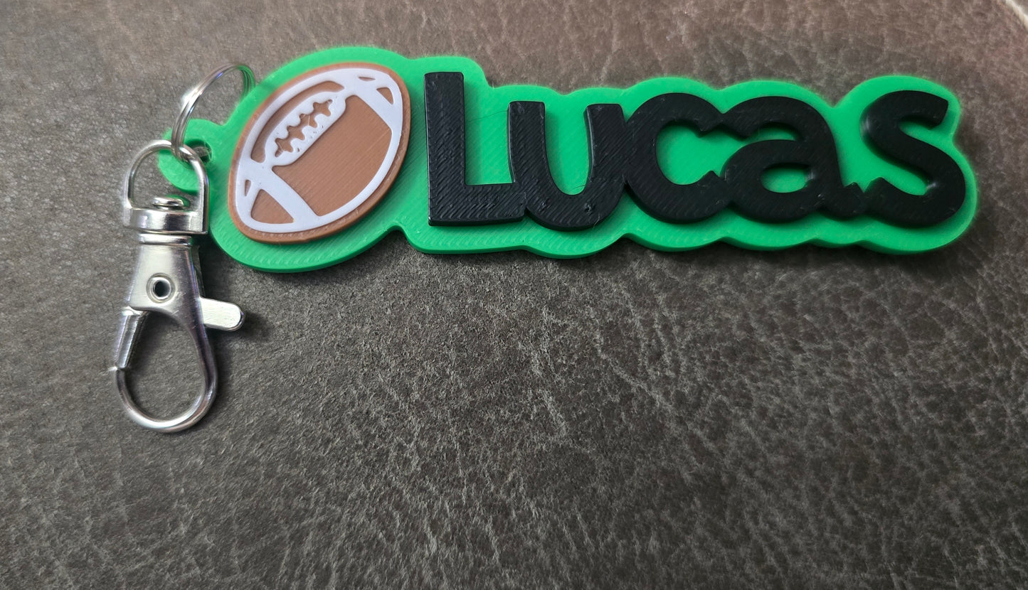 3D printed keychain, Christmas Ornament, stocking tag, bag tag with icon personalized