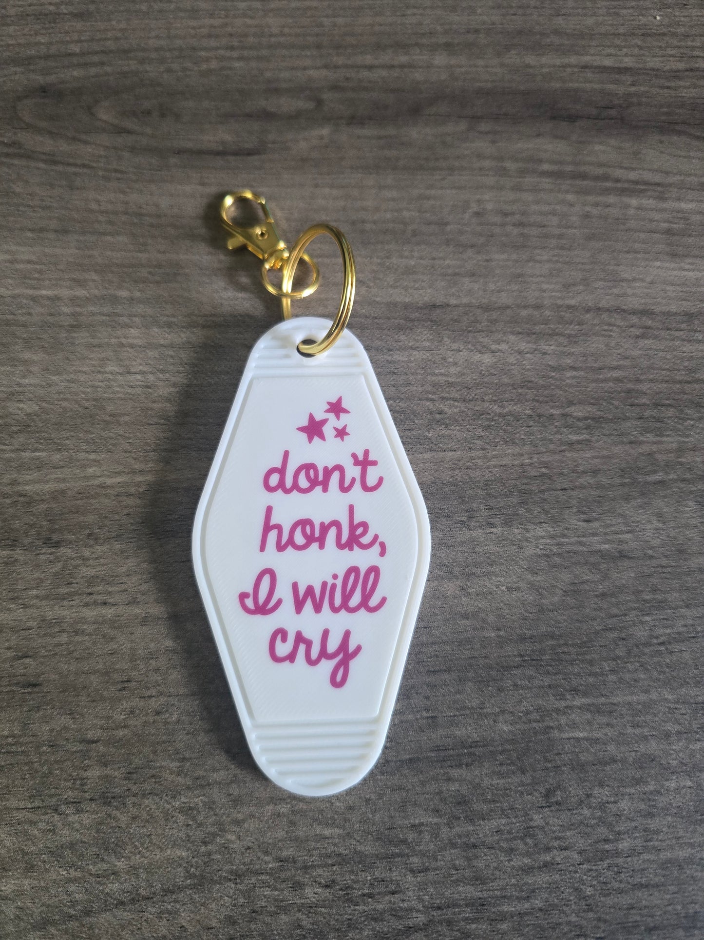 3D printed & UV printed motel keychain sarcastic