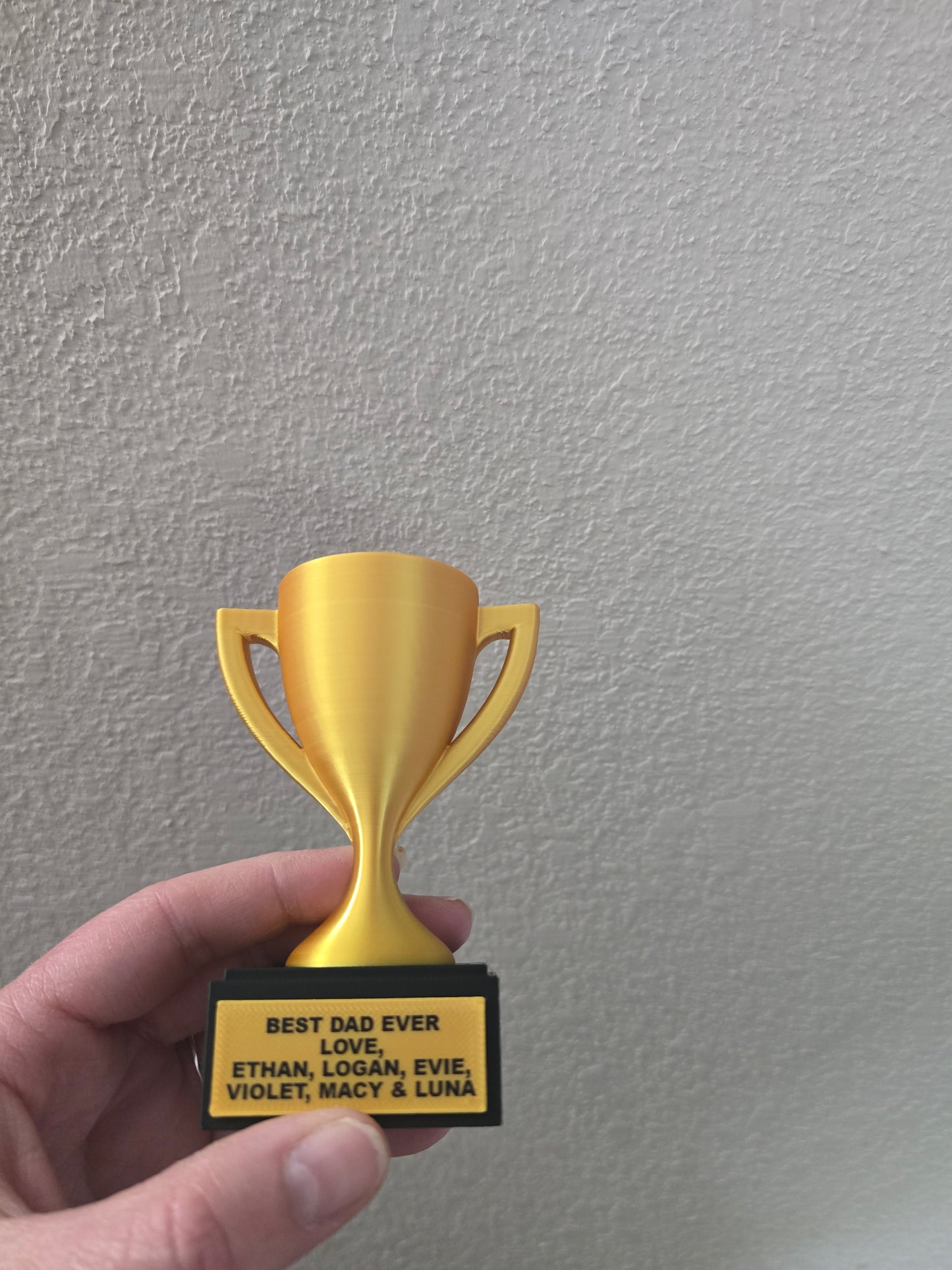 3D UV printed Father's Day Trophy personalized