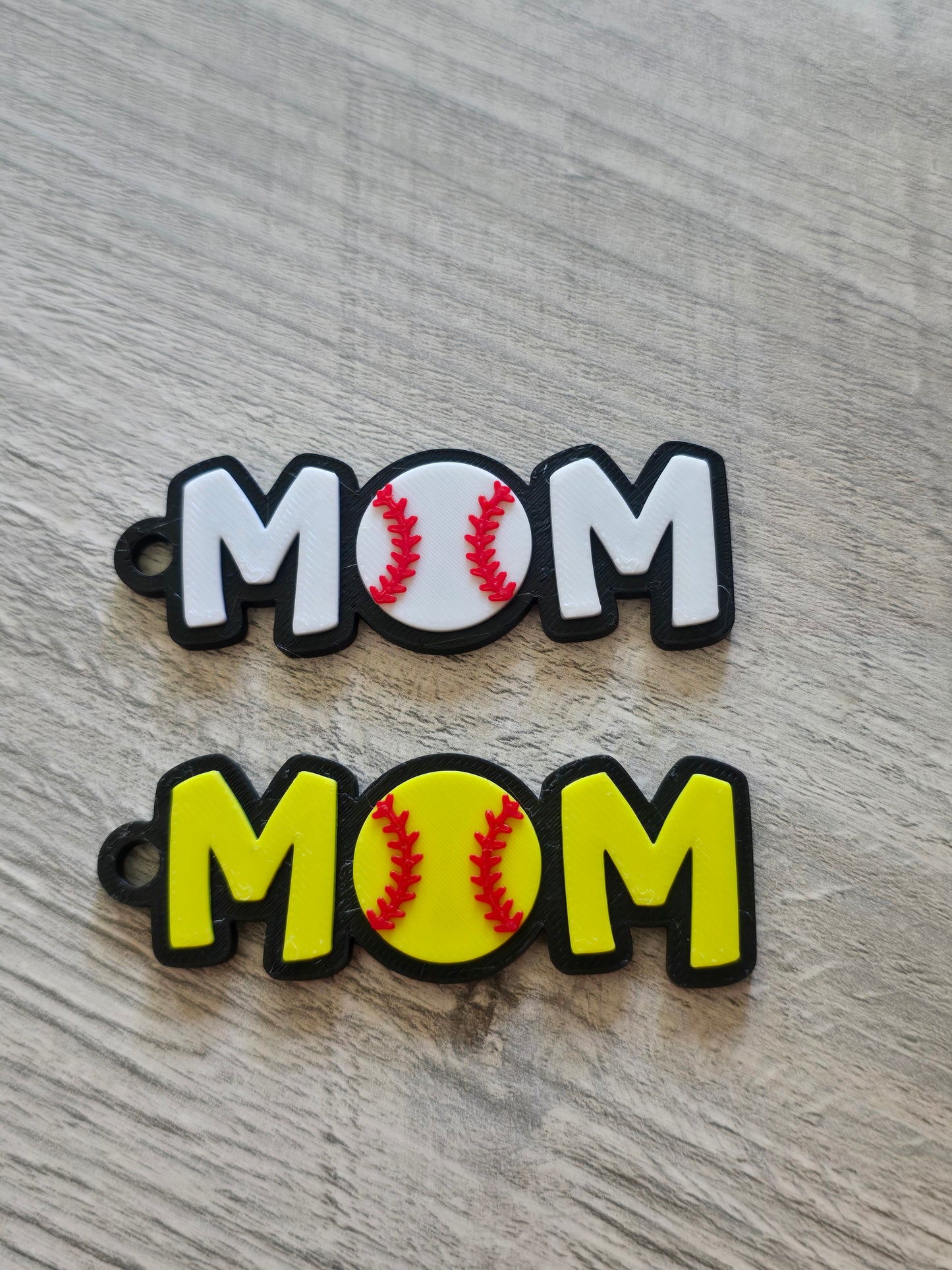 3D printed Mom keychain baseball or softball