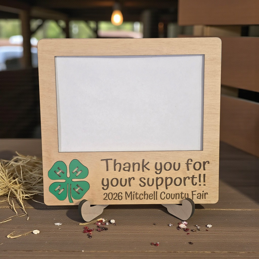 4H Thank you for your support holds 4x6 picture personalized