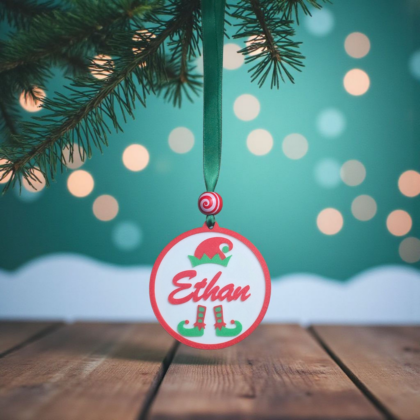 3D printed personalized elf Christmas Ornament