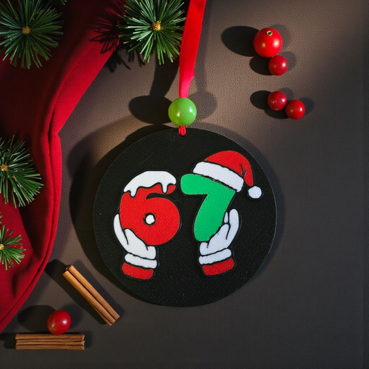 3D printed 6 7 Santa holding with hat