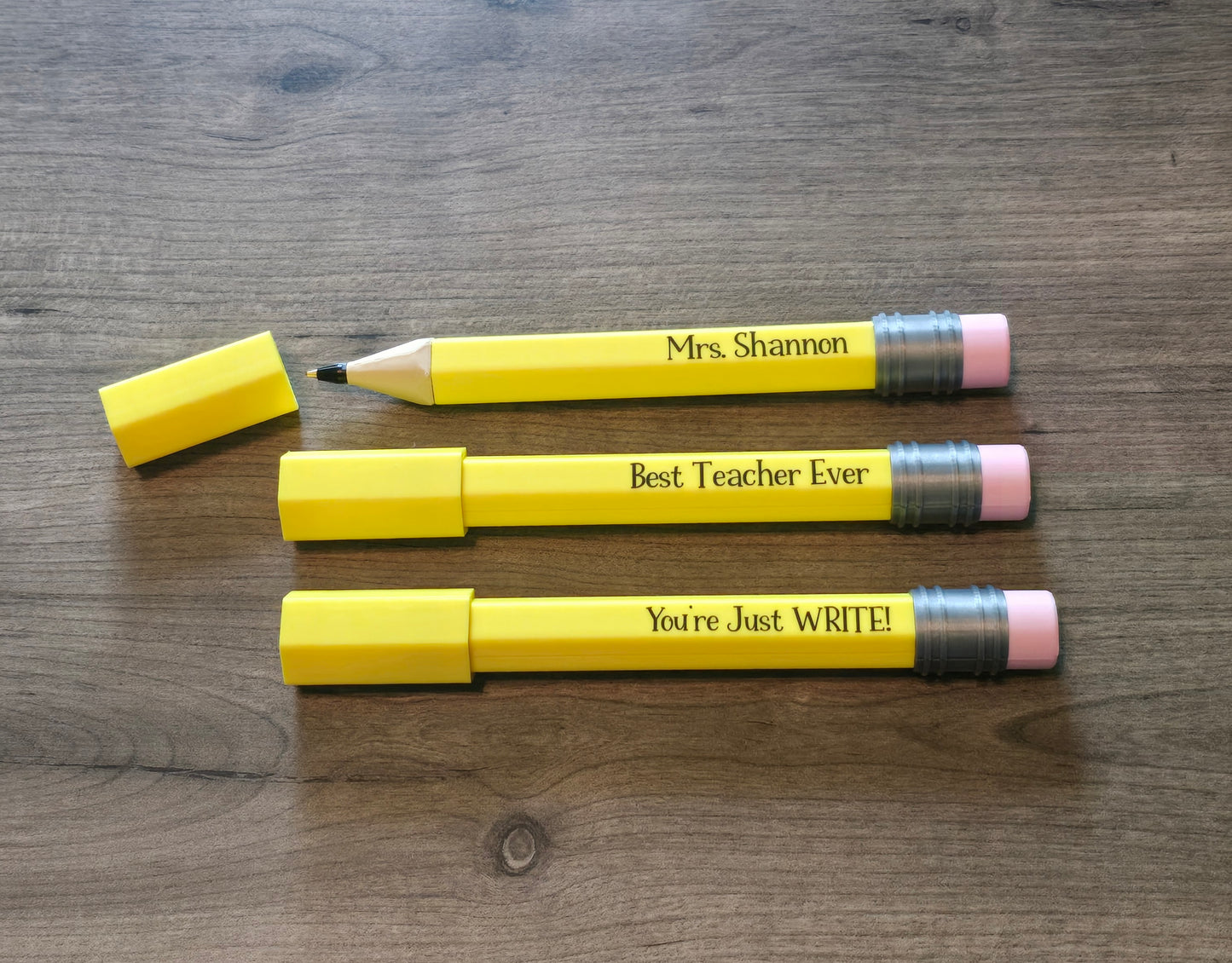 3D printed & UV printed Oversize pencil Pen with lid personalized