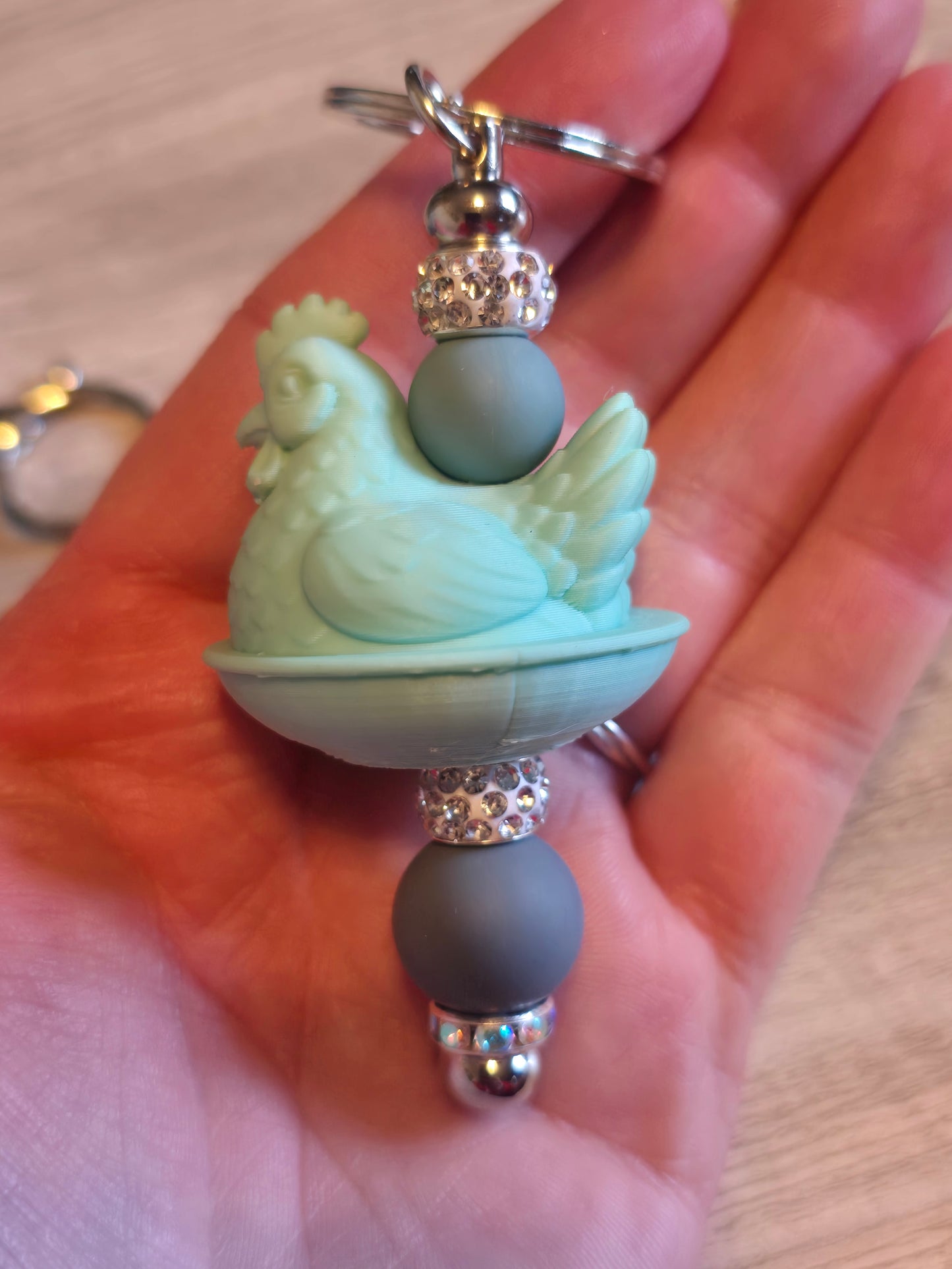 Hen beaded keychains
