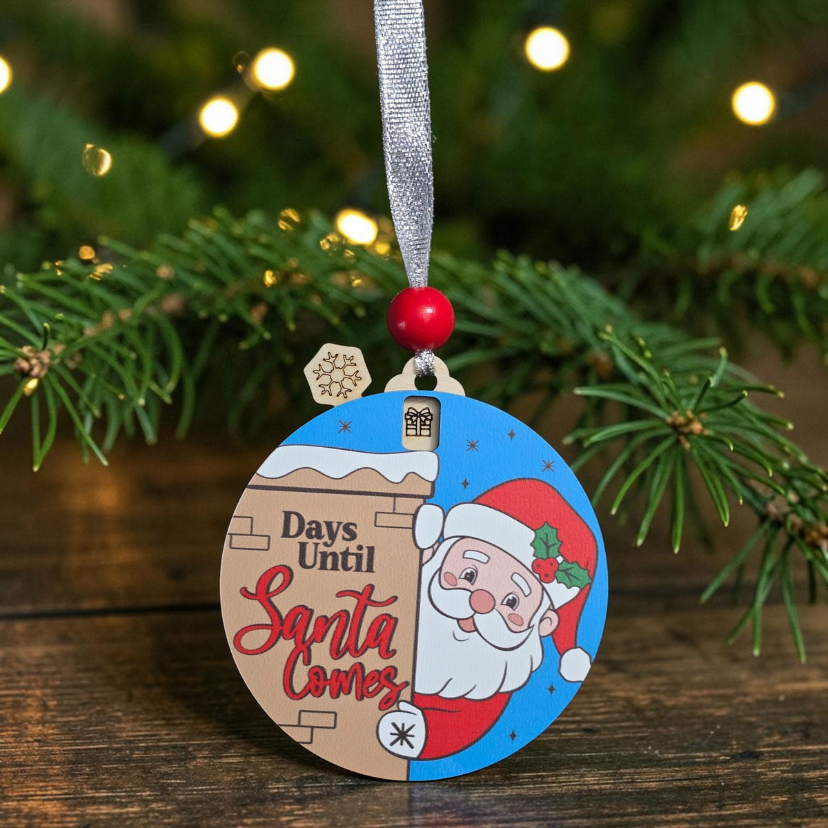 UV Printed Days until Santa comes Christmas Ornament