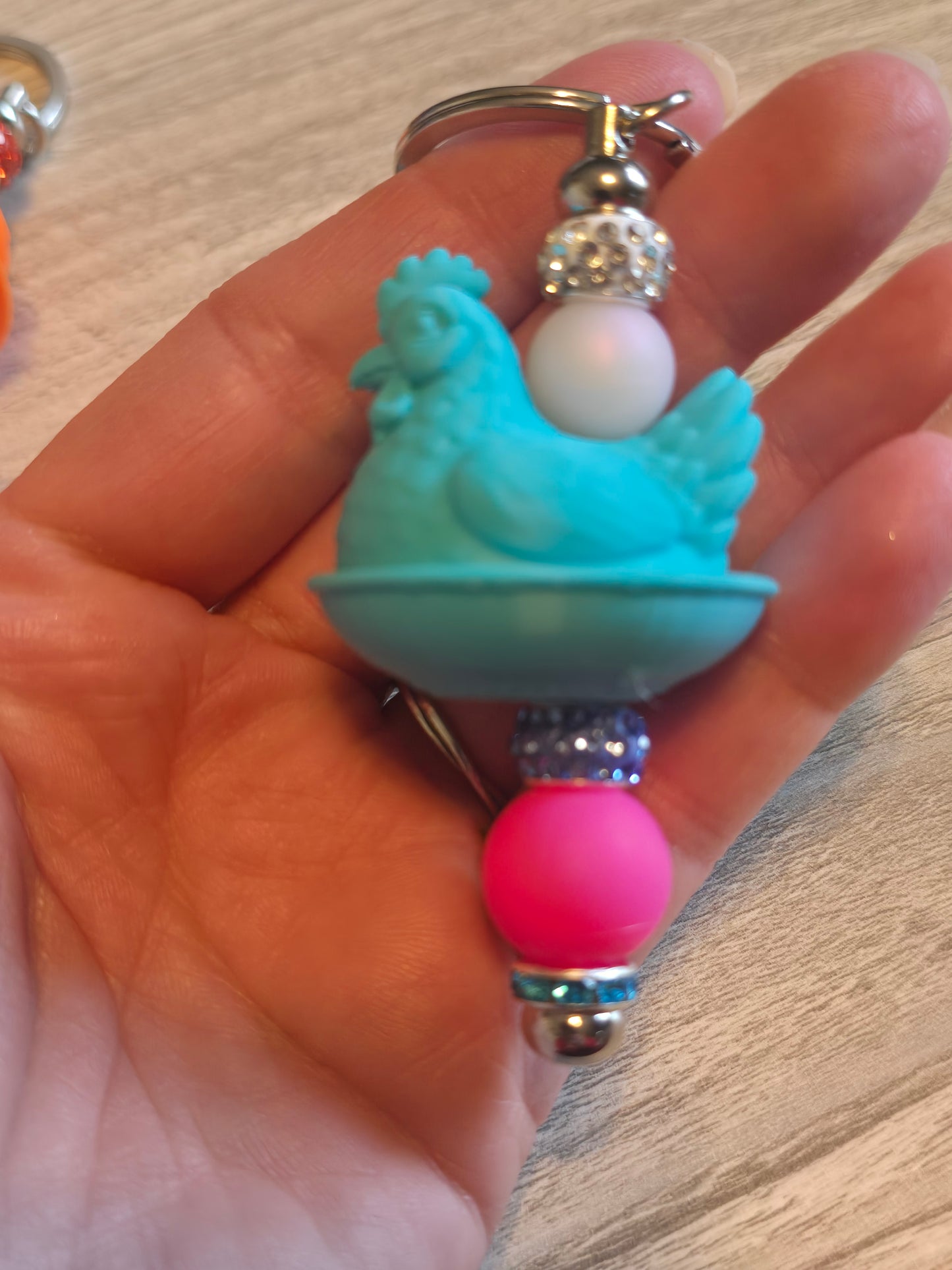 Hen beaded keychains