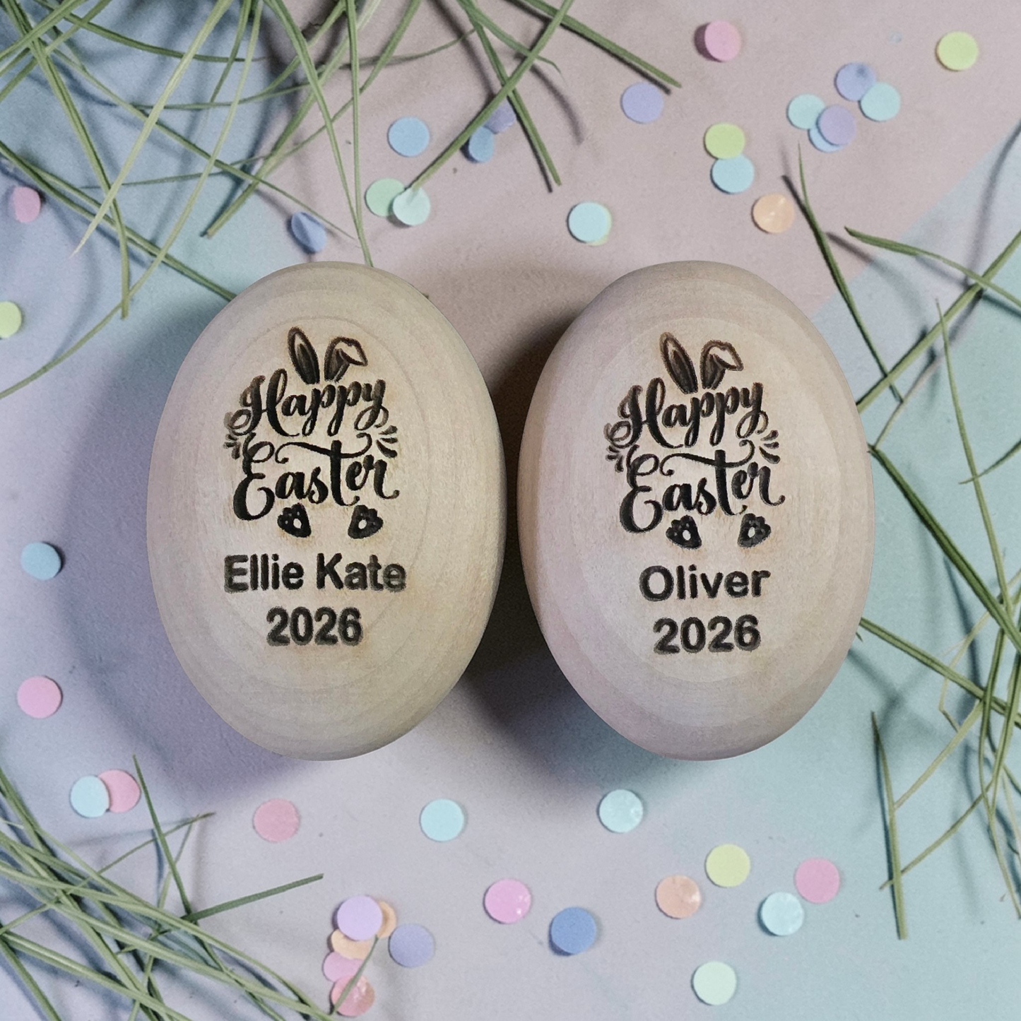 Wooden Easter Eggs Personalized