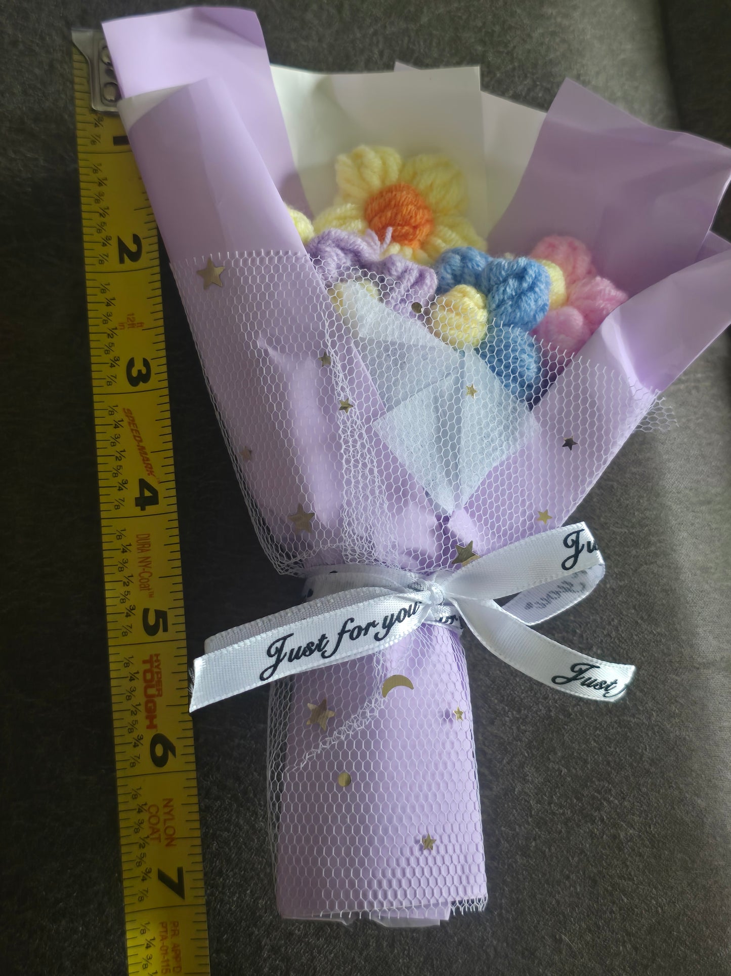 Just for you knitted yarn flowers assorted color