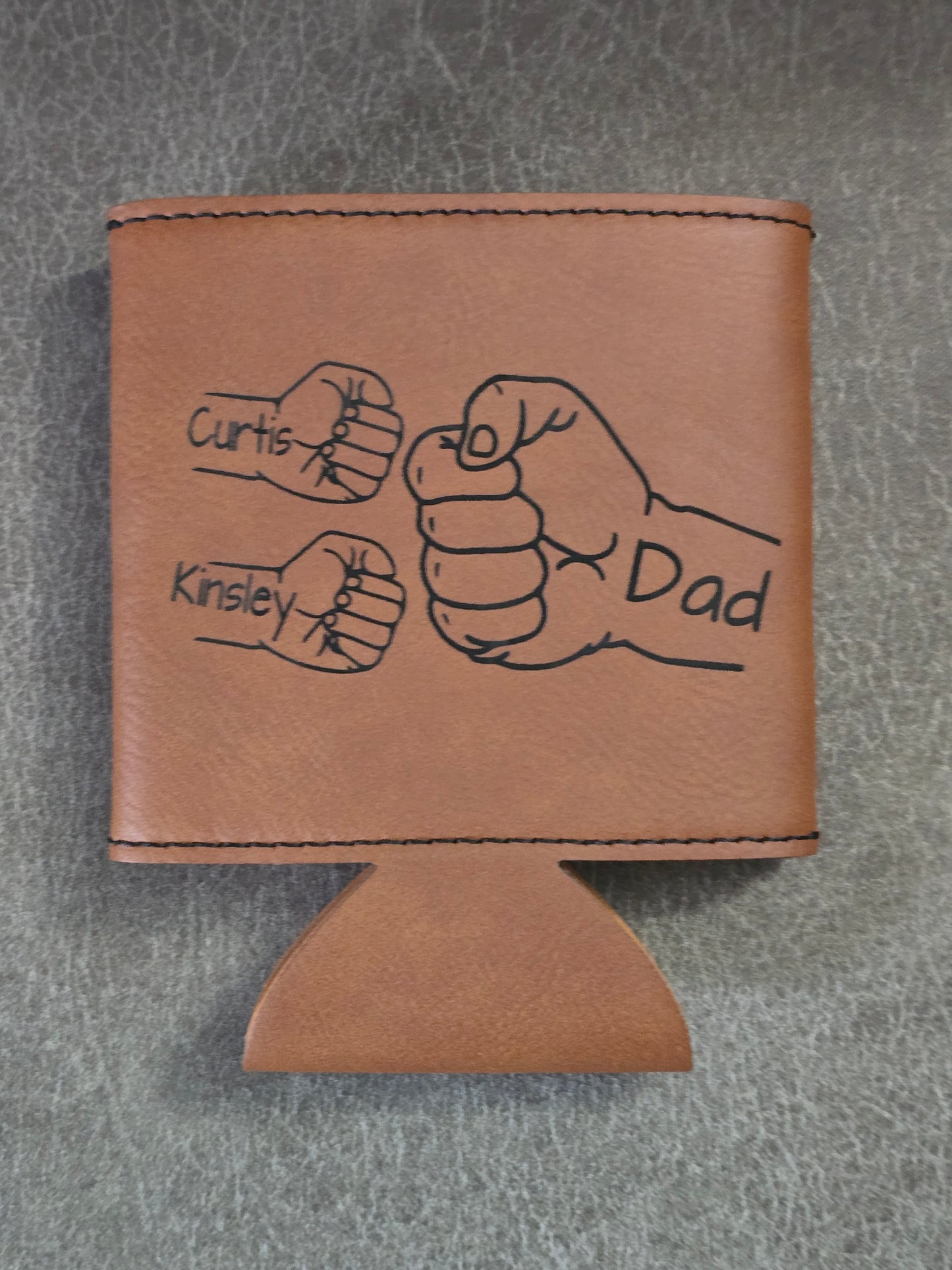 Fist Bump Leatherette Koozies Personalized Father's Day