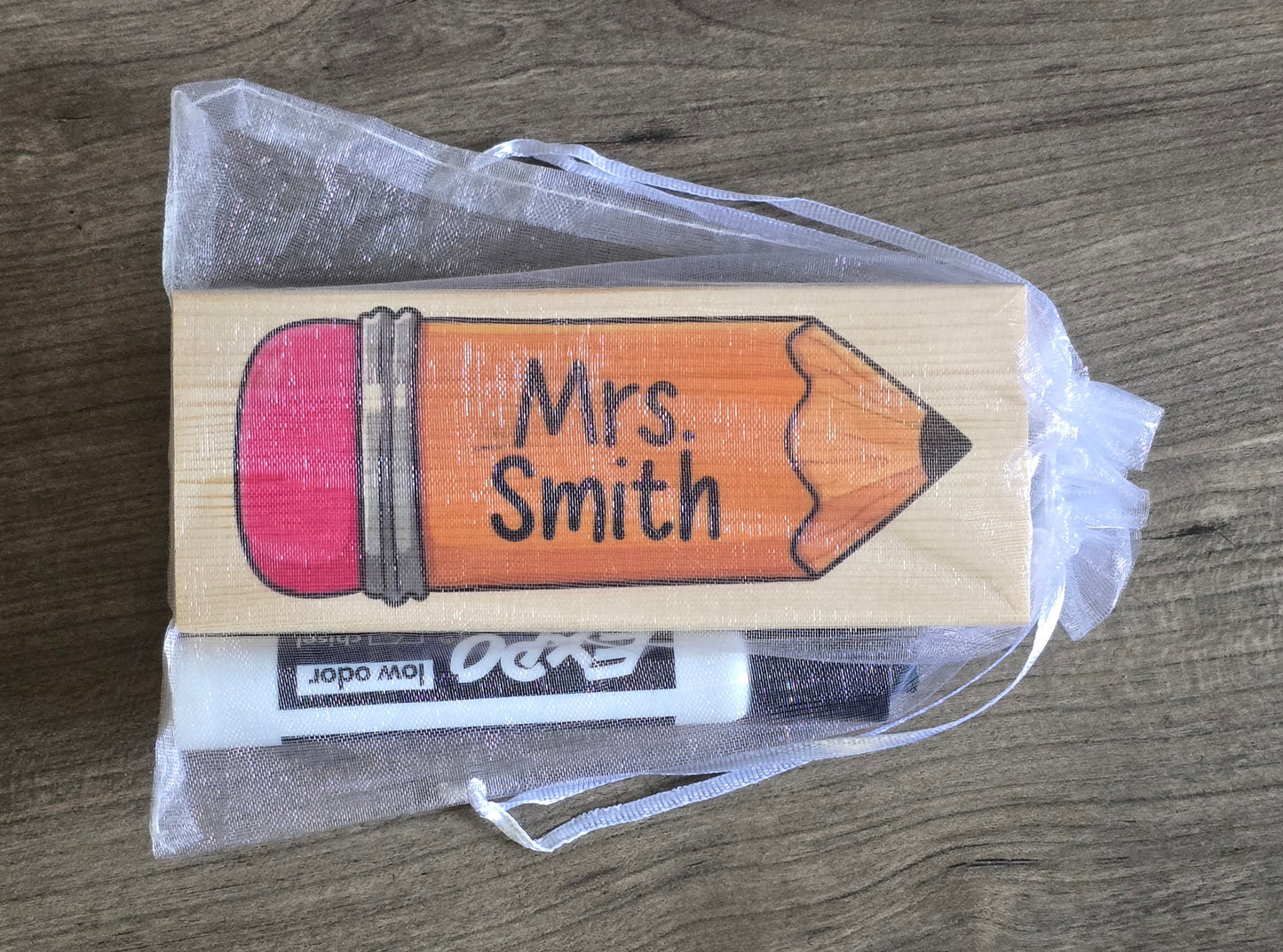 UV printed Teacher Eraser pencil theme Personalized