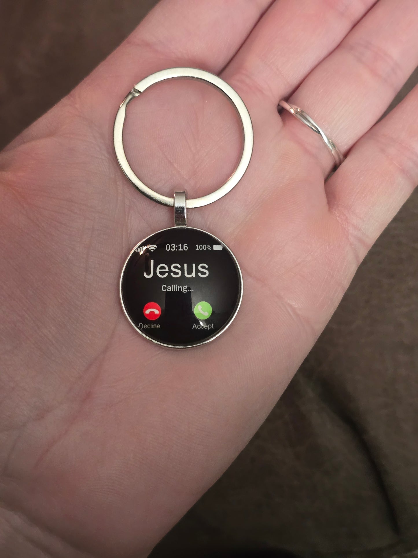 Jesus calling keychain
