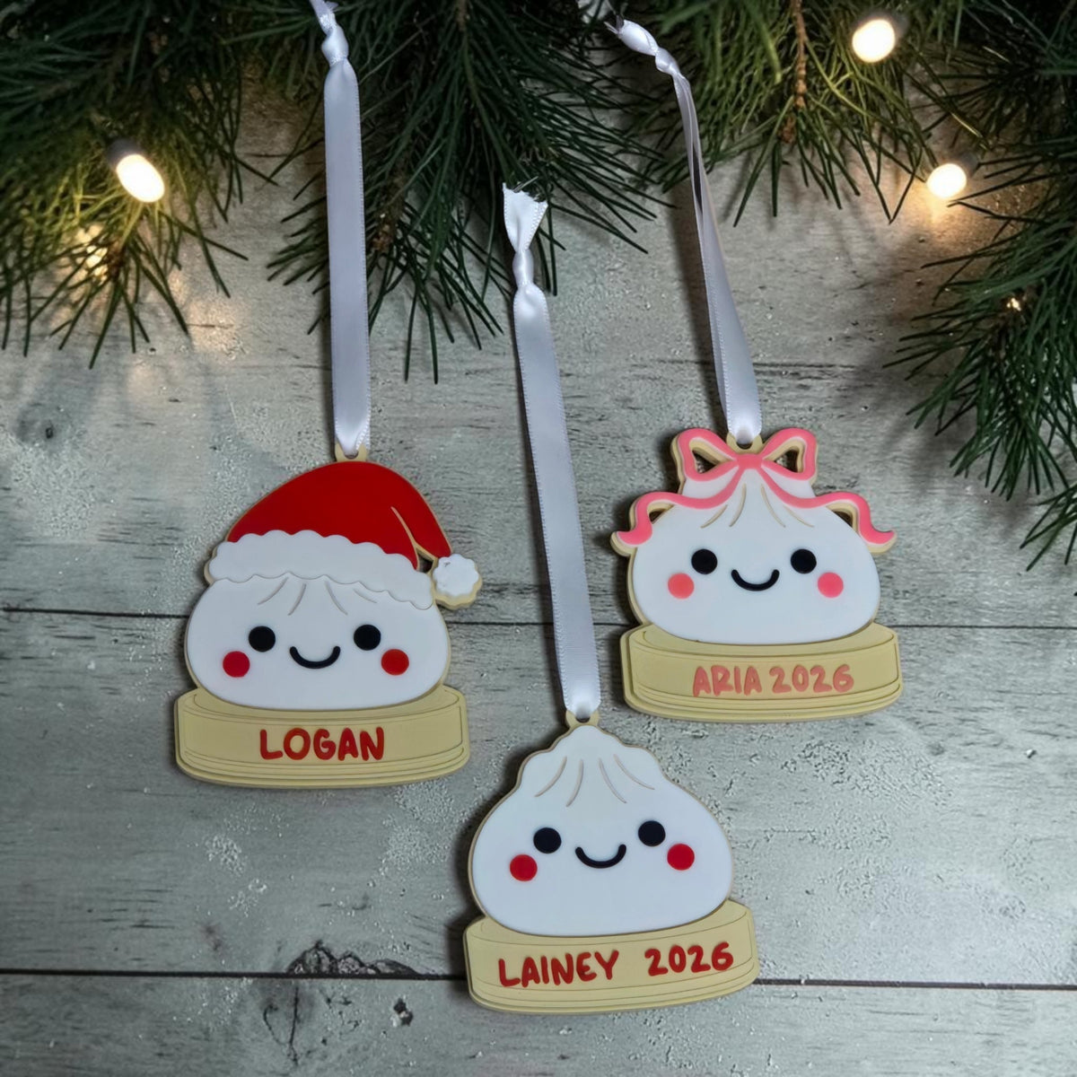 3D printed Dumpling Christmas Ornament Personalized