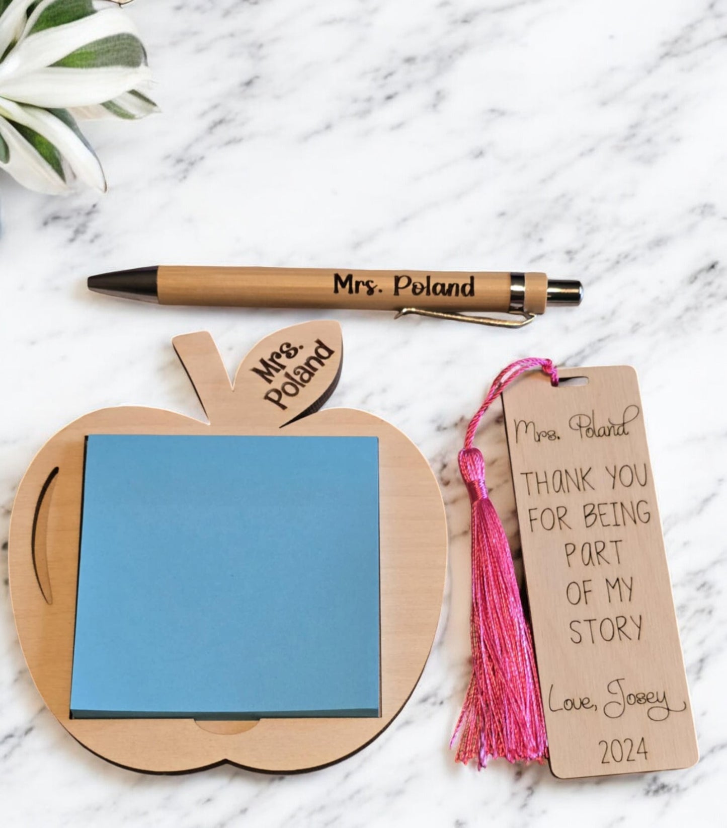 Teacher bundle deal 1 name for all. Include Teacher's name and child's name for personalized items