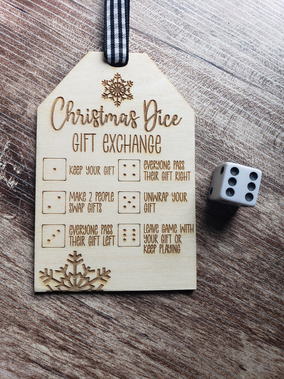 Christmas Dice Gift Exchange Ornament