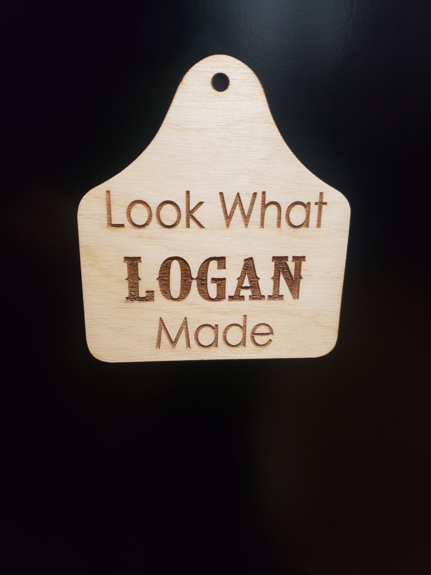 Look what I made tag magnet personalized