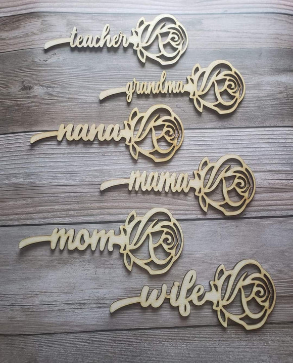 Wooden flowers personalized