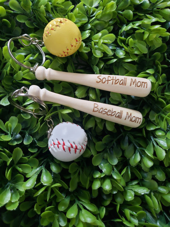 Softball and Baseball Keychains Personalized