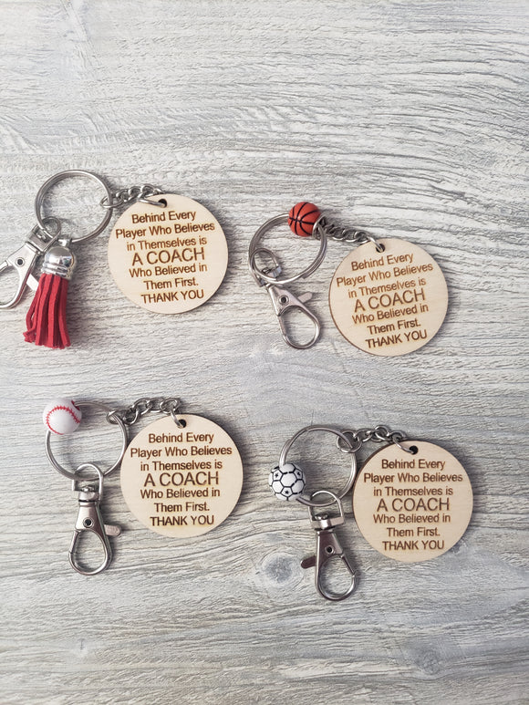 Behind Every Player Coach Keychain