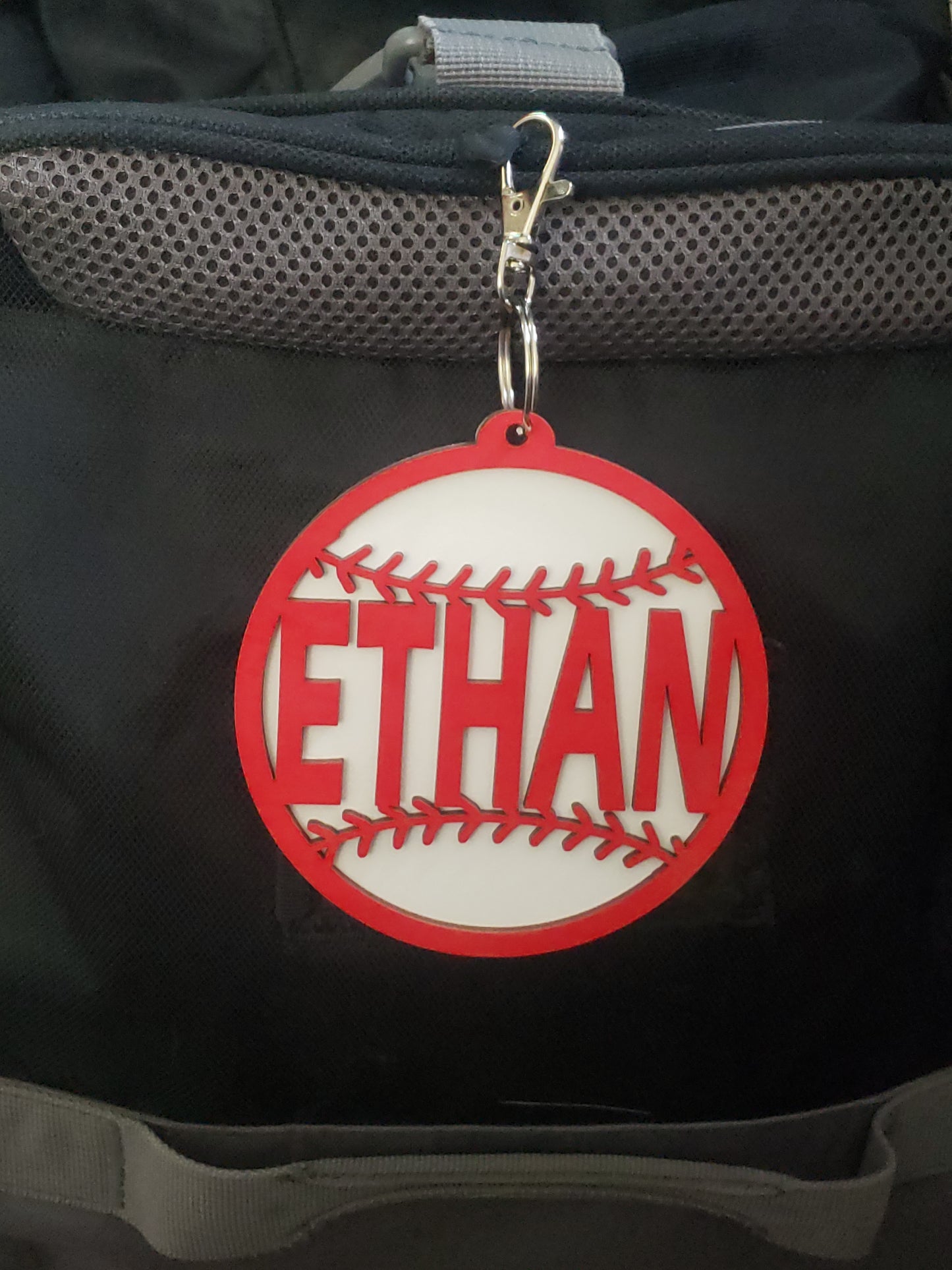 Baseball Softball Soccer Volleyball Basketball Tennis Cheer Football Track Bag Tags or magnet Personalized