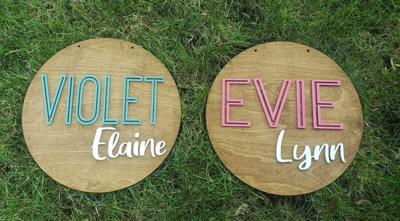 Name Round Baby Sign Personalized