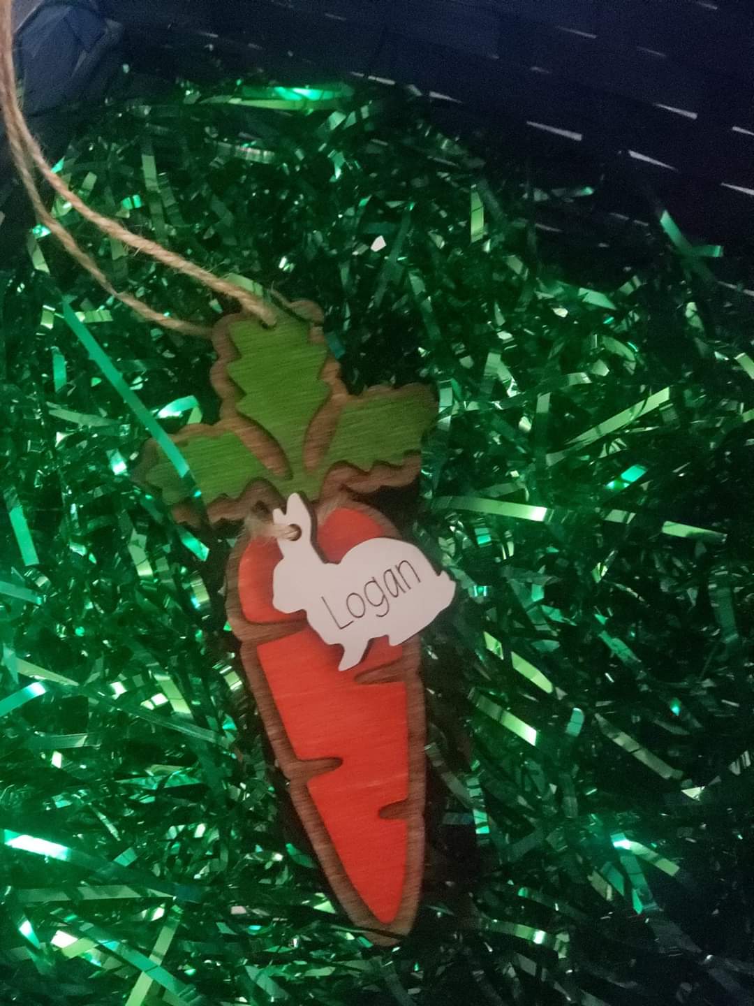 Carrot Easter Basket Personalized Tag. OLD VERSION