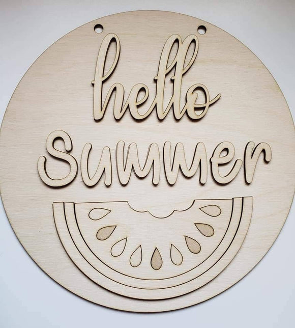 DIY Hello Summer Watermelon Door Hanger