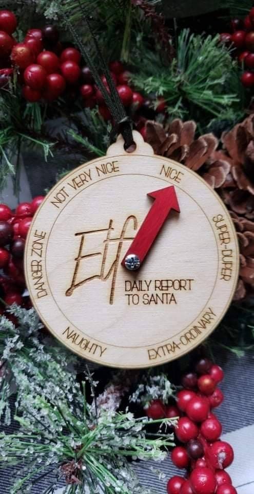 Elf Daily Report to Santa Christmas Ornament Meter
