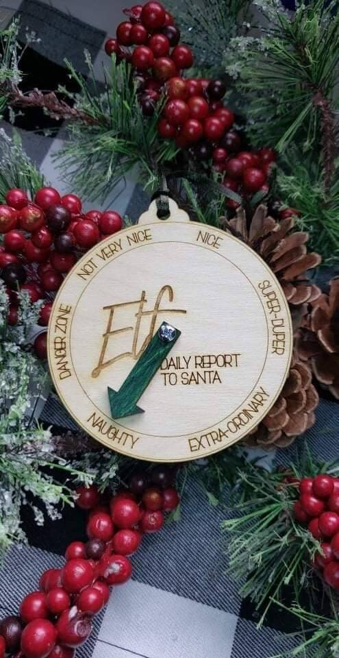 Elf Daily Report to Santa Christmas Ornament Meter