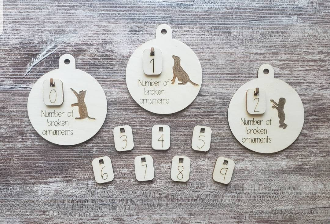 Broken Ornaments Cat  Dog Child Christmas Ornament