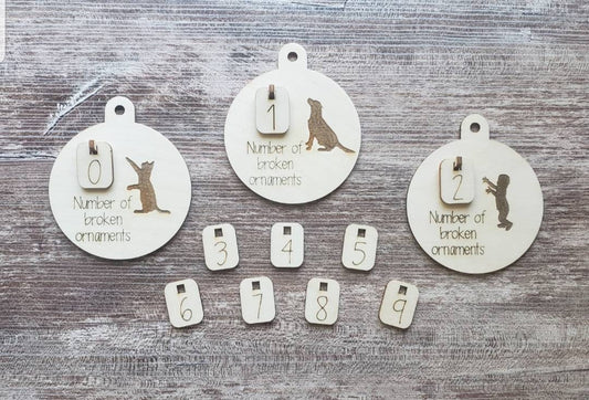 Broken Ornaments Cat  Dog Child Christmas Ornament