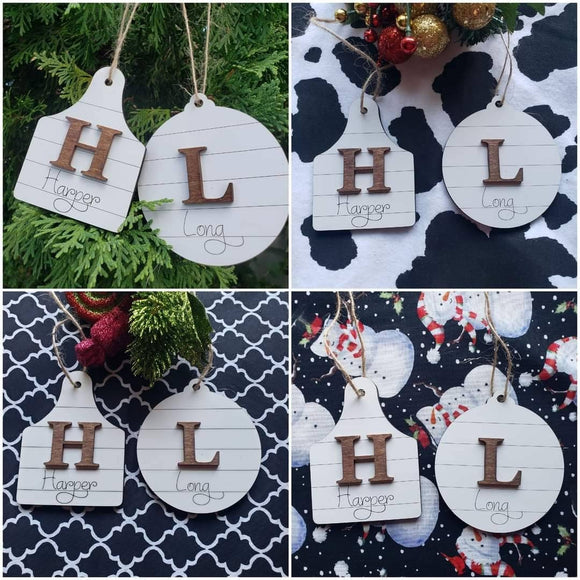 Shiplap Christmas Ornaments Personalized